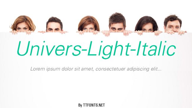 Univers-Light-Italic example