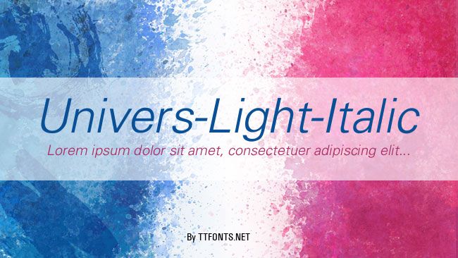 Univers-Light-Italic example