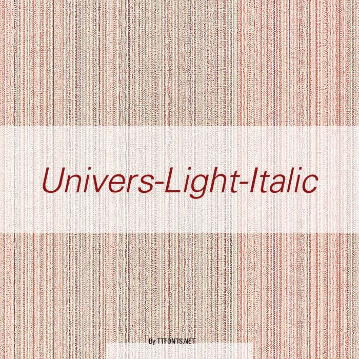 Univers-Light-Italic example