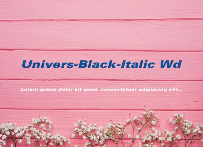 Univers-Black-Italic Wd example