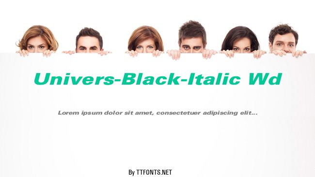 Univers-Black-Italic Wd example