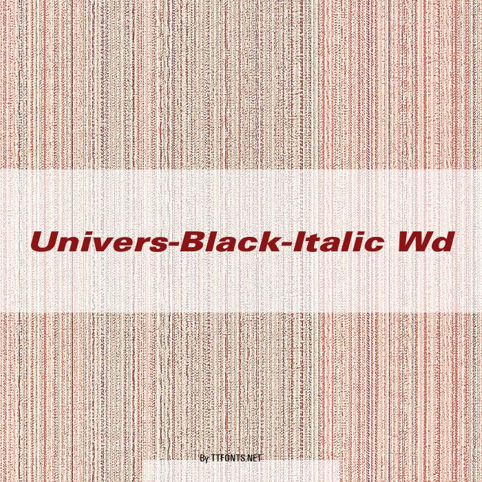 Univers-Black-Italic Wd example