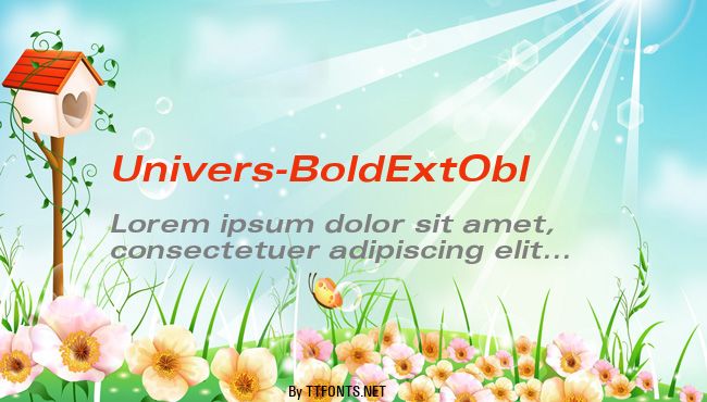 Univers-BoldExtObl example