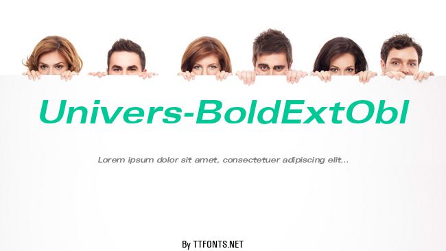 Univers-BoldExtObl example