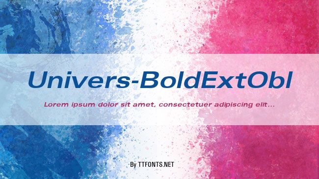Univers-BoldExtObl example