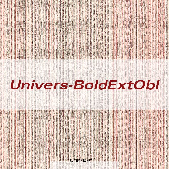 Univers-BoldExtObl example
