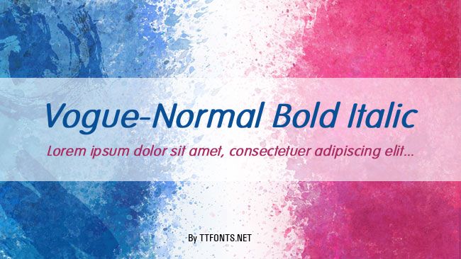 Vogue-Normal Bold Italic example
