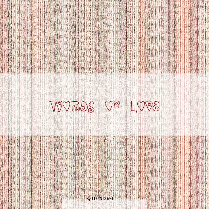 Words of love example