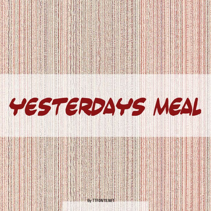Yesterdays meal example
