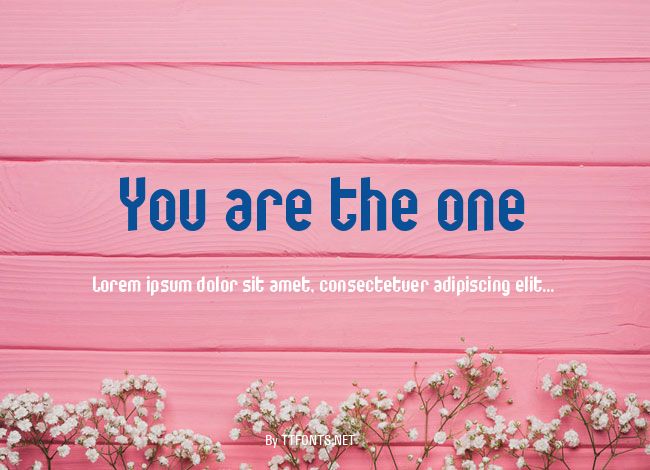 You are the one example
