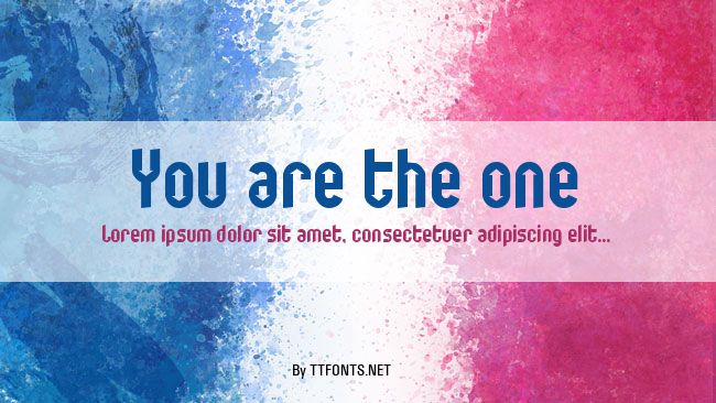 You are the one example