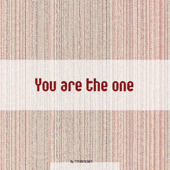 You are the one example