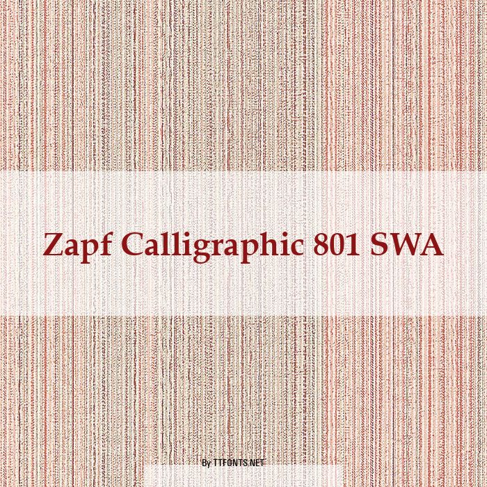 Zapf Calligraphic 801 SWA example