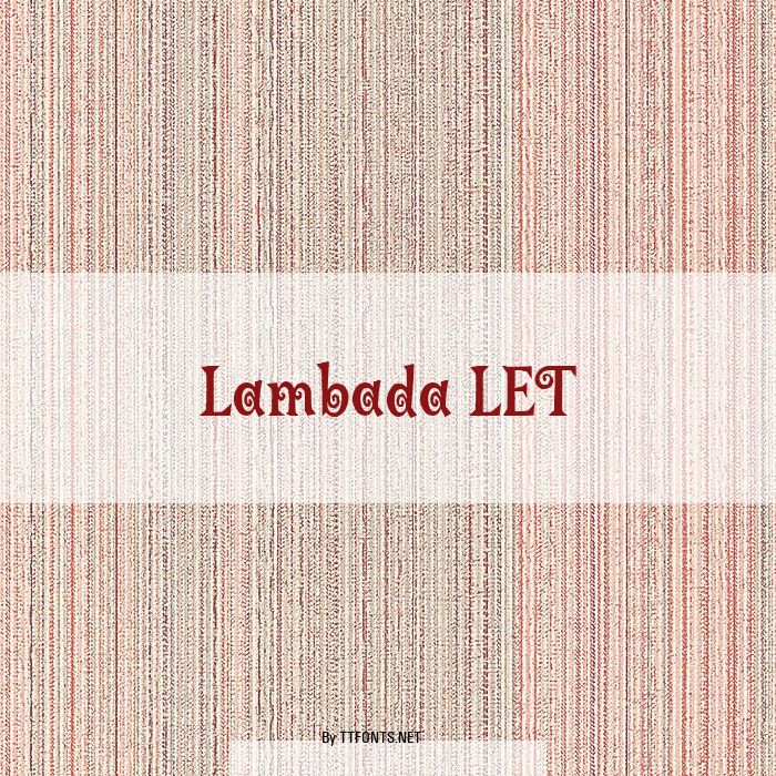 Lambada LET example
