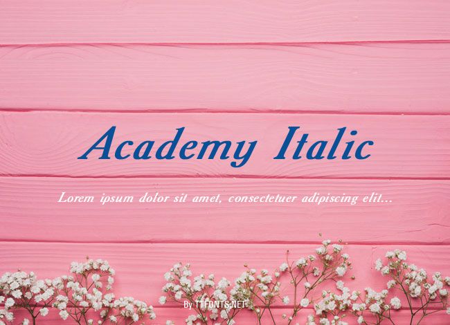 Academy Italic example
