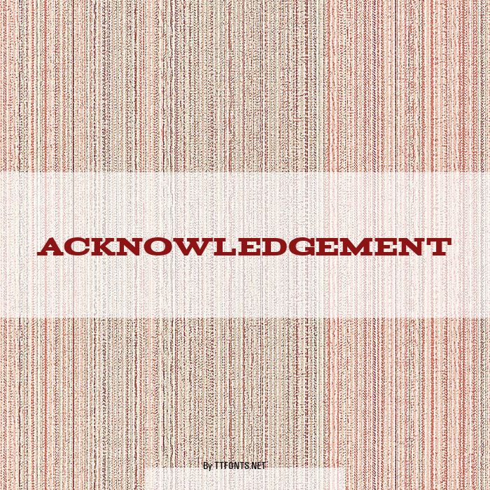 Acknowledgement example