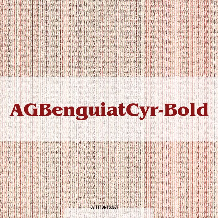 AGBenguiatCyr-Bold example