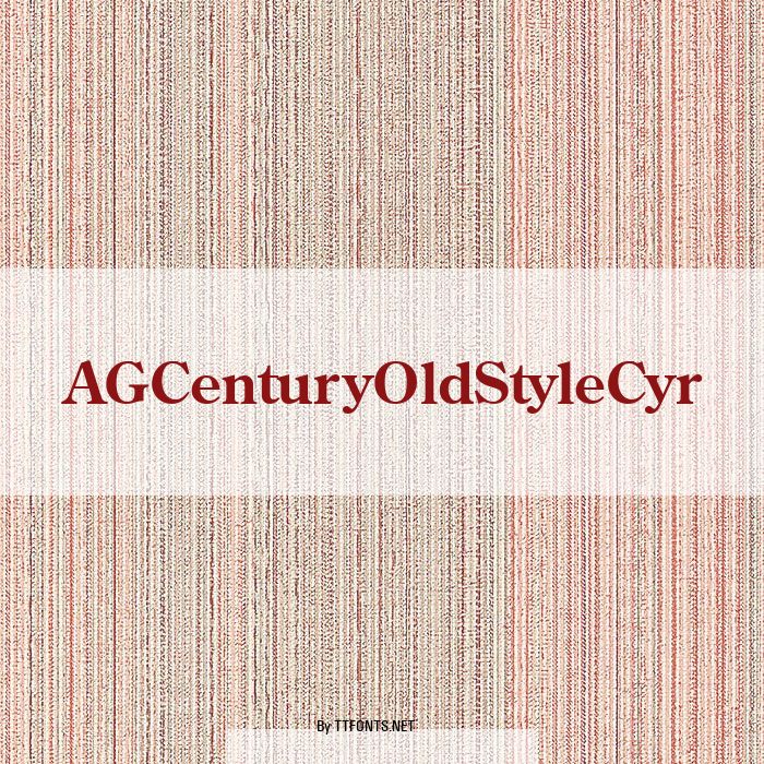 AGCenturyOldStyleCyr example