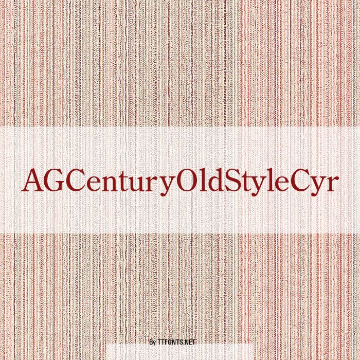 AGCenturyOldStyleCyr example