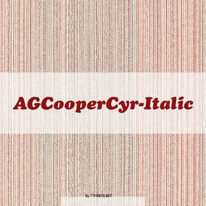 AGCooperCyr-Italic example