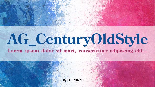 AG_CenturyOldStyle example