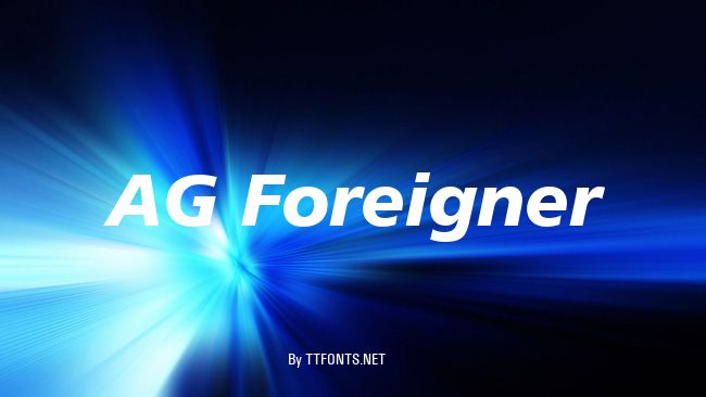 AG Foreigner example