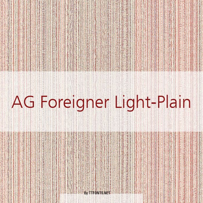 AG Foreigner Light-Plain example