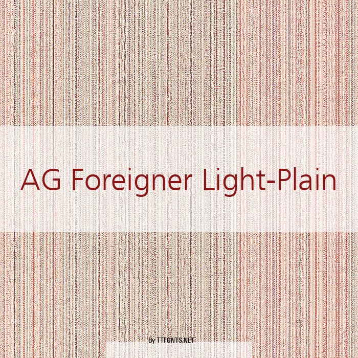 AG Foreigner Light-Plain example