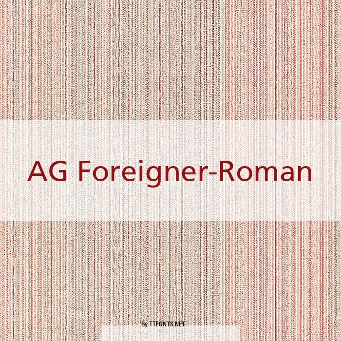 AG Foreigner-Roman example
