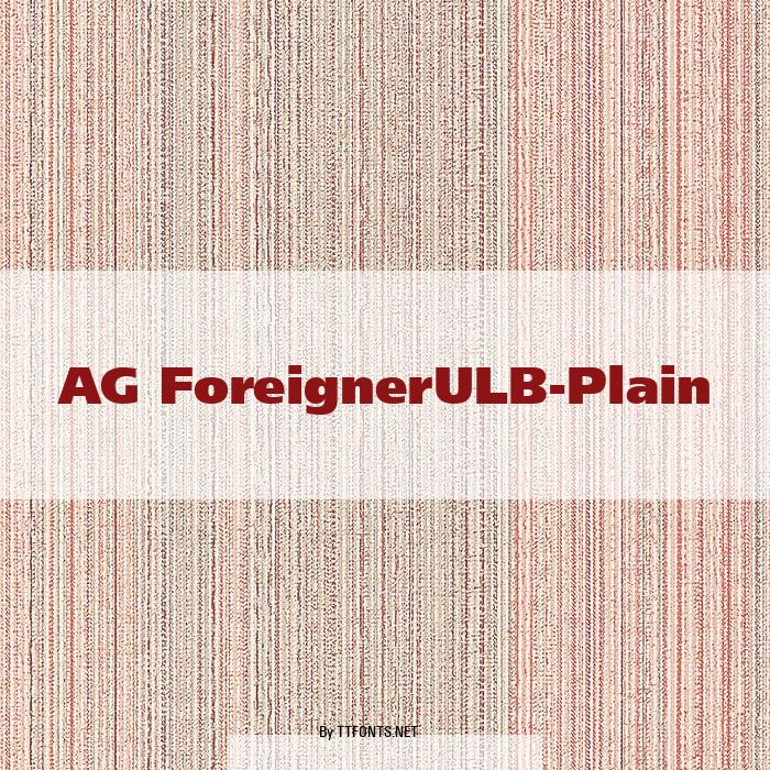 AG ForeignerULB-Plain example