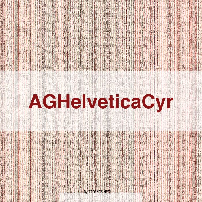 AGHelveticaCyr example