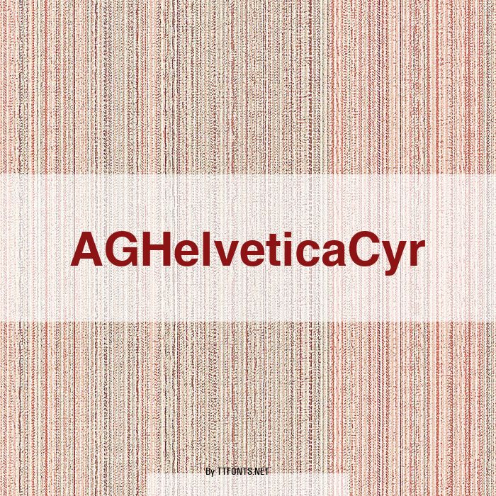 AGHelveticaCyr example