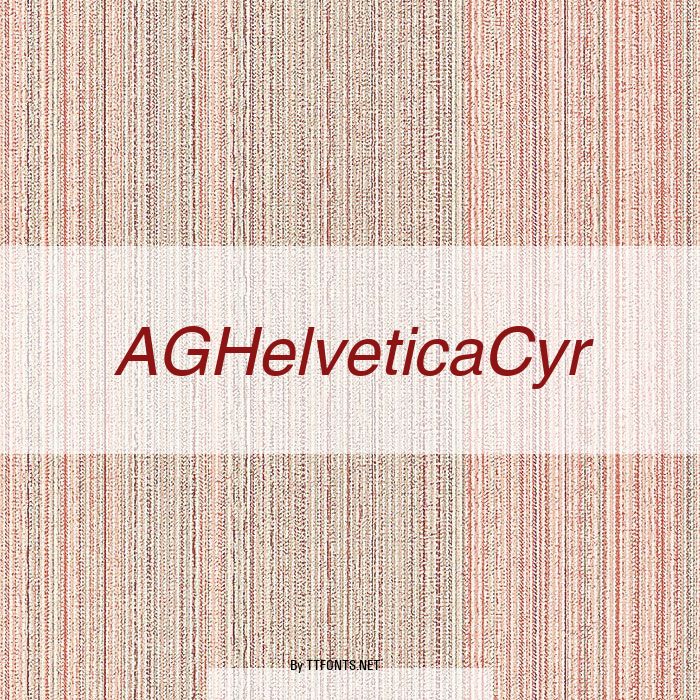 AGHelveticaCyr example