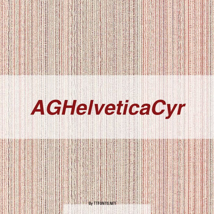 AGHelveticaCyr example