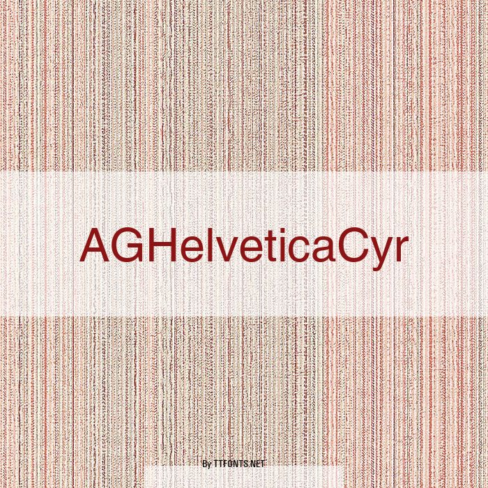 AGHelveticaCyr example