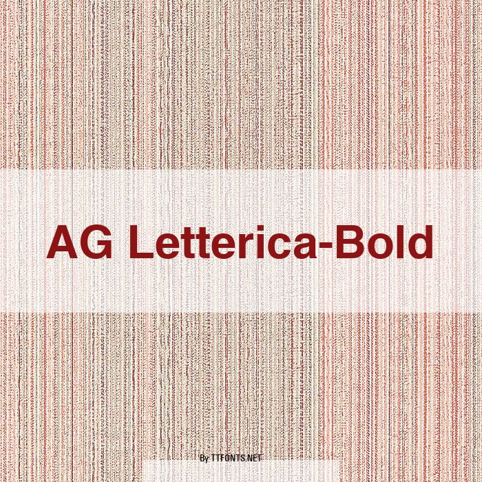 AG Letterica-Bold example