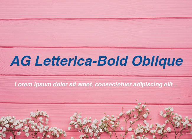AG Letterica-Bold Oblique example