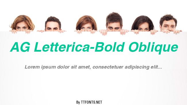 AG Letterica-Bold Oblique example