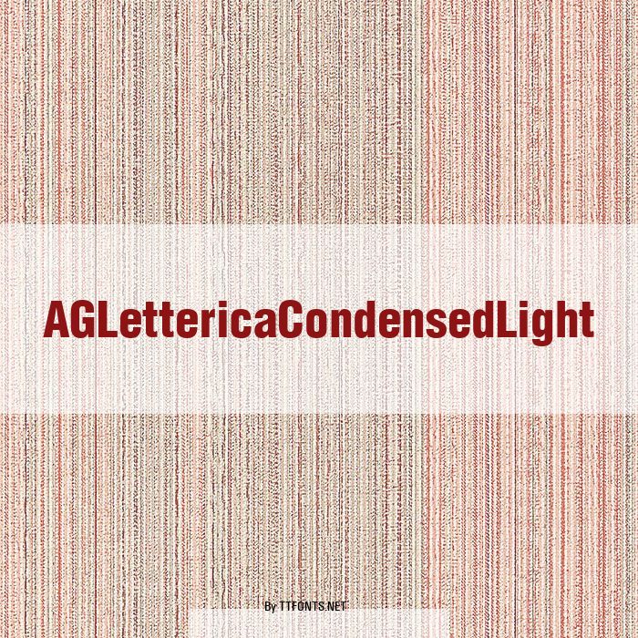 AGLettericaCondensedLight example