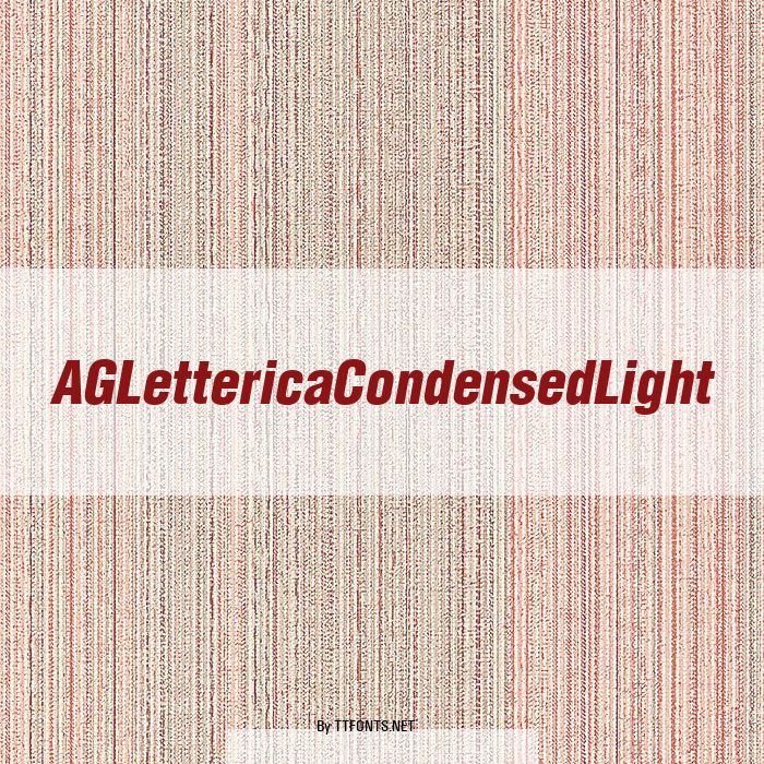 AGLettericaCondensedLight example