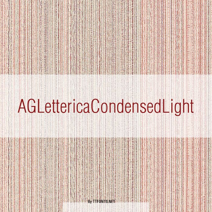 AGLettericaCondensedLight example