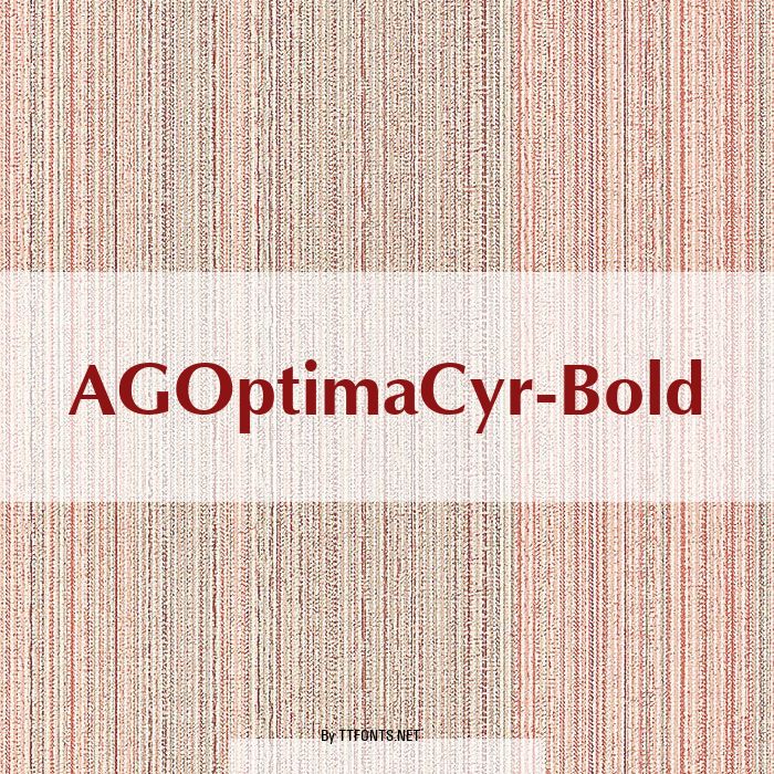 AGOptimaCyr-Bold example