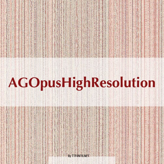 AGOpusHighResolution example