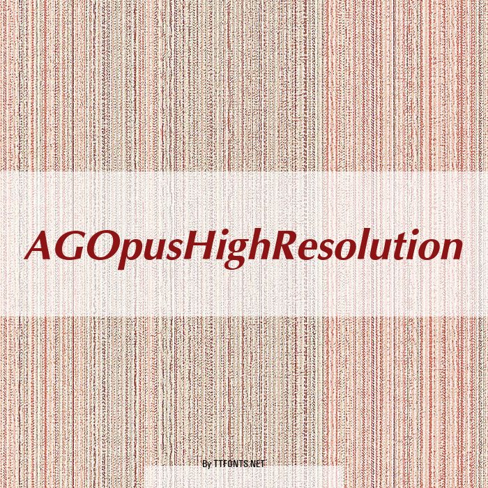 AGOpusHighResolution example