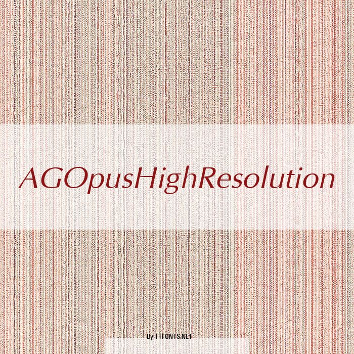 AGOpusHighResolution example