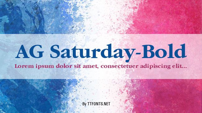 AG Saturday-Bold example
