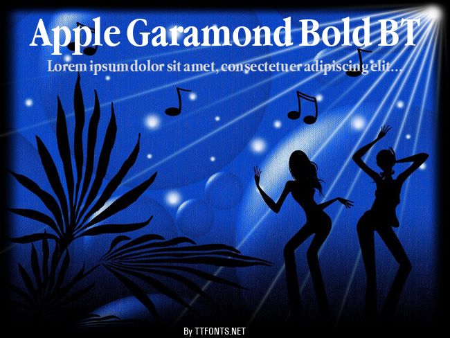 Apple Garamond Bold BT example