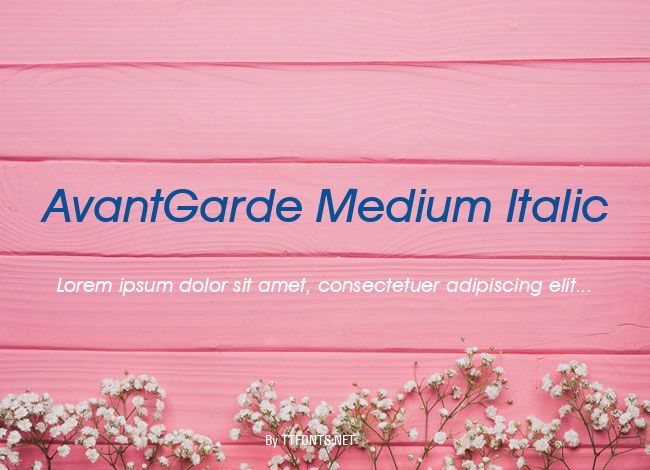 AvantGarde Medium Italic example