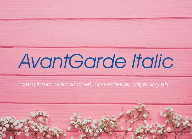 AvantGarde Italic example