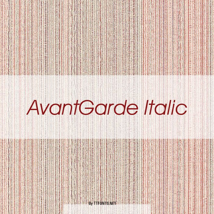 AvantGarde Italic example